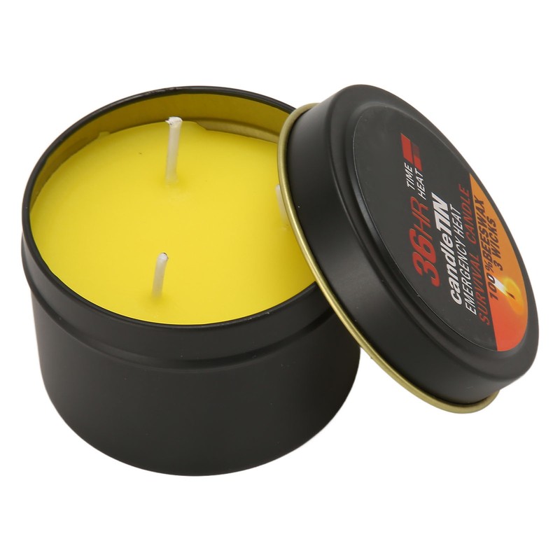 Emergency Candle 36 Hour 3 Wick Long Lasting Beeswax Survival