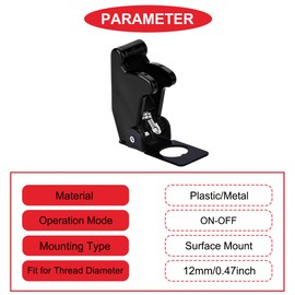 MKBKLLJY 6pcs 12mm/0.47" Mounting Hole Black Safety Flip Covers Dustproof Waterproof Plastic Cap Protective Cover for Toggle Switch with Toggle Handle Heavy Duty Toggle Switch