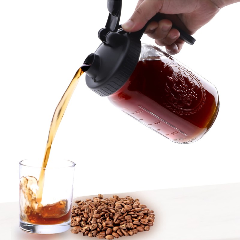 Cold Brew Mason Jar Coffee Maker 32 OZ Wide Mouth