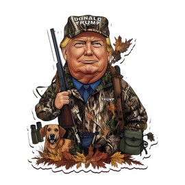 TRUMP Hunter Duck Sticker, Hunting Deer Vinyl Stickers, Decal For Guns Laptop Water Bottles Books Motorcycles Cars Bicycles, Waterproof Stickers - Size: 6x6