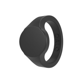 QALO Men & Women's Rubber Silicone Ring, Signet Rubber Unisex Wedding Band, Breathable, Durable Engagement Silicone Ring, 6mm Wide 1.8mm Thick, Black, Size 8