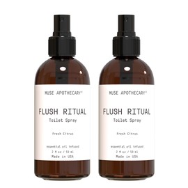 Muse Bath Apothecary Flush Ritual - Aromatic & Refreshing Toilet Spray, Use Before You Go, 2 oz, Infused with Natural Essential Oils - Fresh Citrus, 2 Pack
