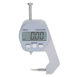 LiebeWH Thickness Gauge 0-20 mm Range LCD Digital Display Small Micrometer Screw with Curved Tip Electronic Mini Measuring Tool for Paper Film Leather