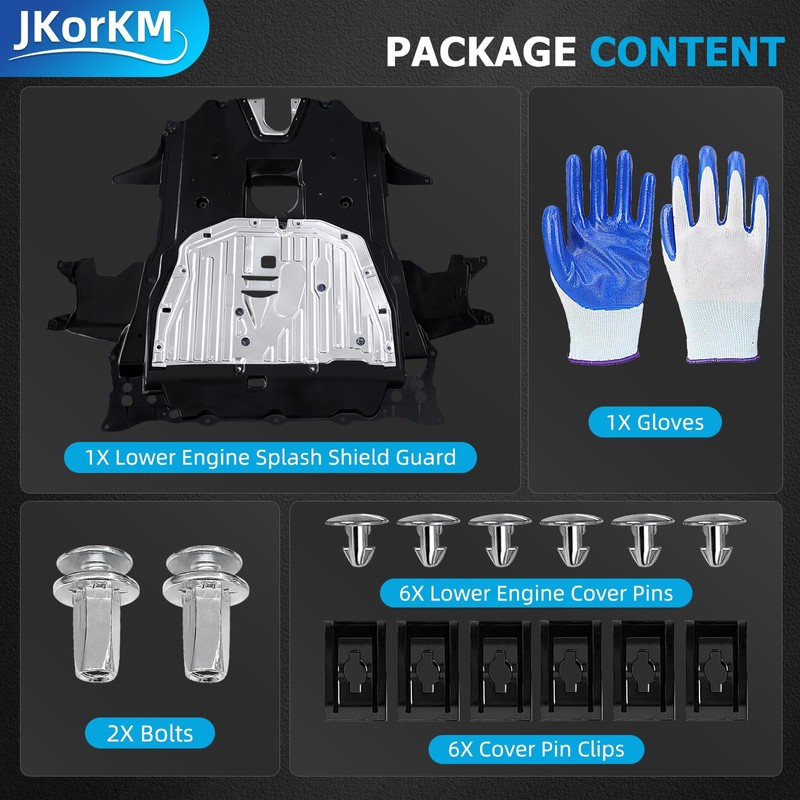 Jkorkm 74110-TBA-A00 Engine Splash Guard Under Car Shield Cover Compatible
