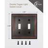 ZILLSEA Double Toggle Wall Plate, Decorative Aged Bronze Light Switch