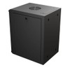 NavePoint 15.75 in Wall Mount Network Cabinet, 9U, Glass, Black