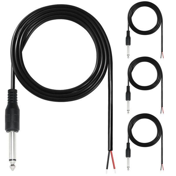 RUNCCI-YUN 6.35mm Male Plug to Bare Wire Open End Audio