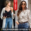 XZQTIVE 2 Pack Women Plus Size Leather Belts Fashion Cowhide