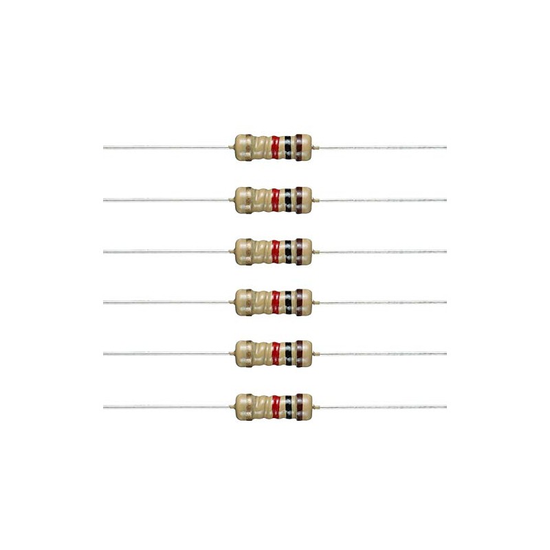 BOJACK 1K Ohm Resistors 1/4 W ±5% Carbon Film Single