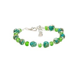 Sospiri Venezia Women's Bracelet with 9 Murano Glass Beads and 10 Bohemian Crystals, Original Bracelet, Ideal Jewellery for Gifts, Made in Italy with Certificate, Murano Glass, Crystals:
