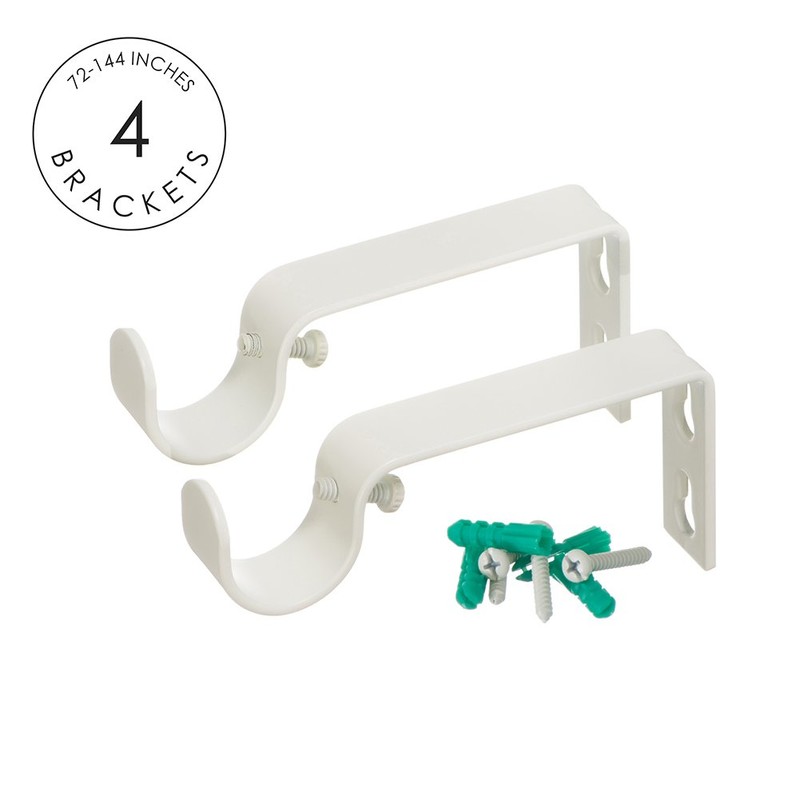 Ivilon Drapery Window Curtain Rod Set - Square Design 1