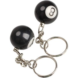 Enyolidimk 2 Pcs Black Key Ring Creative Keychain Plastic Billiard 8 Numbers Decoration Friend Keychain Car Keychain Black 1, black