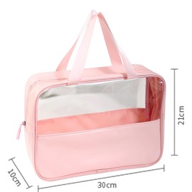 FAVORTALK Large Wash Bag Toiletry Bags Clear Portable Makeup Bag Transparent Cosmetic Bag with Handle Zipper Waterproof Travel Storage Pouch, XSB13514