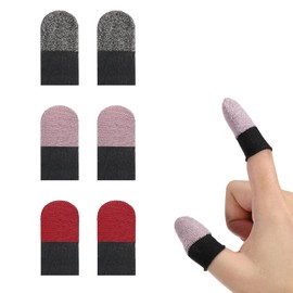 Finger Sleeves for Gaming,6 Pack Gaming Finger Sleeves,Black Thumb Sleeve for Mobile Gaming,Compatible with All Touchscreen Devices Smooth Feel Anti-Sweat Extremely Thin