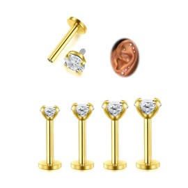 VFUN 16G Labret Piercing Internally Threaded Lip Piercing Ear Tragus Piercing Medusa Piercing Cartilage Helix Piercing