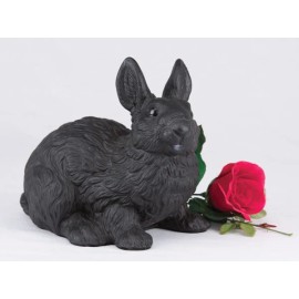 Small/Keepsake 58 Cubic Inches Black Rabbit Resin Urn for Cremation Ashes