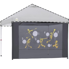 CROWN SHADES 10x10 Universal Canopy Game Sidewall - Accessories Pop Up Canopy Gaming Netting - Outdoor Games for Adults and Family - Easy Setup for Tailgating, Events, Parties, Backyard (Grey)