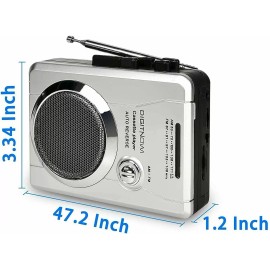 Digitnow! AM/FM Portable Pocket Radio and Voice Audio Cassette Recorder Built-in Speaker