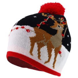 Trendy Apparel Shop 7 estilos para niños, gorro corto de invierno con pompón, B, Talla única