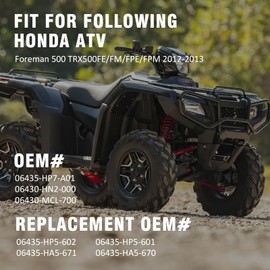Pastillas de freno delanteras y traseras Semi-Metallic-Pro para Honda Foreman 500 2012-2013, OEM # 06435-HP7-A01 06430-HN2-000 06430-MCL-700