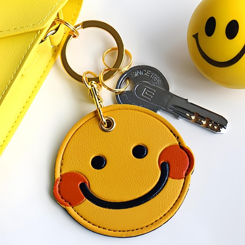 MC Fashion Cute Cartoon Keychain Holder for AirTag, PU Leather