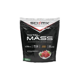 SCI-MX Total Mass - Advanced Muscle Mass Gainer Protein Powder - Muscle Growth & Weight Gain - Strawberry • 31g Protein + 478 Calories per Serving • 875g