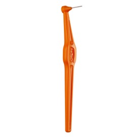 TePe Angle Orange Interdental Brushes (0.45mm - Size 1) / Easy and simple interspace cleaning with long handle and angled neck, 6 Count (Pack of 2)