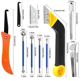 LABOFiC 14pcs Grout Removal Tool, Caulking Removal Tools Tile Grout Saw and Grout Hand Saw with 3 Pieces Extra Blades, Tile Joint Cleaning Tool, Caulking Edge Kit, Tile Caulk Finishing Tool