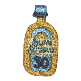 ID 8442 Sunscreen Bottle 30 SPF Patch Beach Tanning Embroidered Iron On Applique