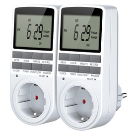 Digital Timer Socket, Electronic Digital Timer Switch with LCD Display and Anti-Theft Random Mode, Built-in Touch Protection, Energy Saving for Household Appliances