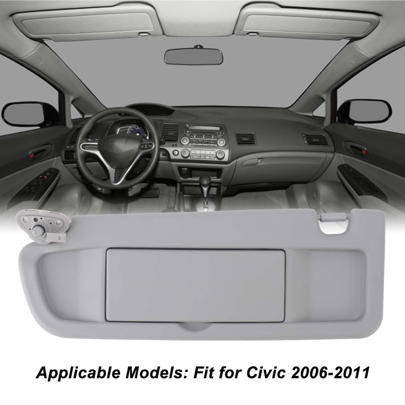 Sun Visor Grey Stylish Look Sun Shielding Visor Mirror with