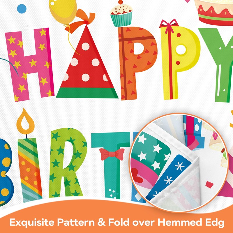 Birthday Gifts Cakes Washable Rectangle Table Cloth 60x120inch