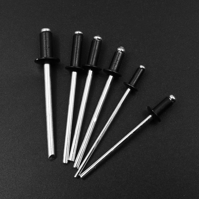 120pcs NUZAMAS 4mm/3.2mm/3mm/2.4mm Aluminum Blind Rivets Dome Head Rivets Open