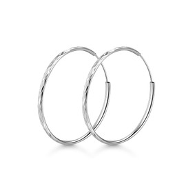 PAPAGENA Sterling Silver Hoop Earrings for Women Hypoallergenic 20 30 40 50 60mm Starburst-cut 3MM Width Round Hoops (50mm)