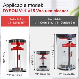 Klarer Ersatz-Staubbehälter Staubsauger Zubehör für Dyson V11 V15 SV14 SV15 SV22, Enthält HEPA-Filter, Staubsauger Aufsatz, für Dyson V11 V15 Ersatzteile, Staubsaugereimer - Idealer Ersatz und Zubehör