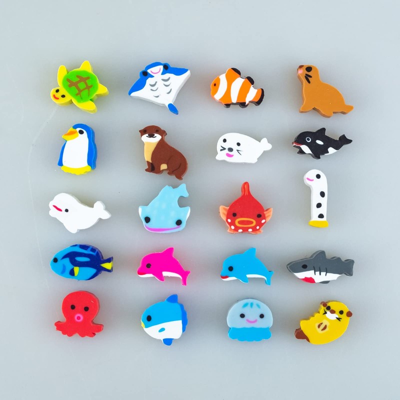 Mini Keshigo Musukan Marine Set, Squishy Rubber, Poppy Rubber, Stationery
