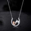 Girls Horse Gifts Chain Heart Necklace Women's 925 Chains White