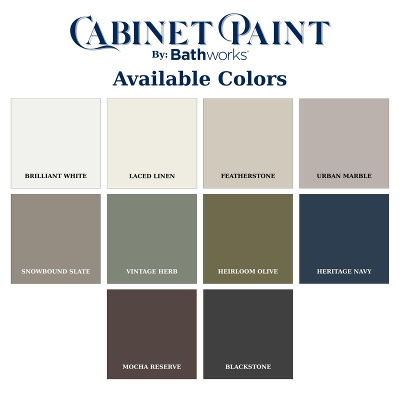 Bathworks Cabinet & Furniture Paint - Satin Finish, Easy Application,