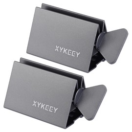 XYKEEY Toothpaste Tube Squeezer - Set of 2 Toothpaste Squeezer Rollers, Metal Toothpaste Tube Wringer Seat Holder Stand (Gray)