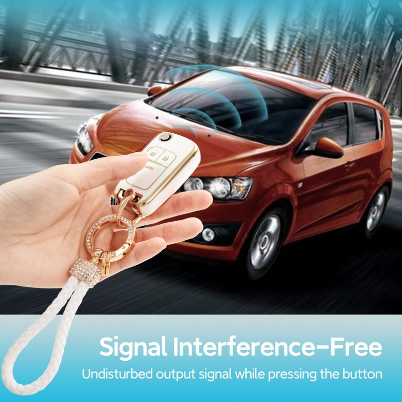 luwiscook Car Key Cover with Keychain Lanyard, 2 3 Buttons