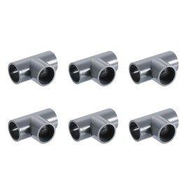 sourcing map 1/2" PVC Tee, 6 Pcs 3 Way Elbow Connector Furniture Grade PVC Tee Elbow Pipe Fitting Adapter Corner Fitting for Water Supplies Build Furniture Shelves Tents, Grey