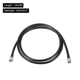 sourcing map 2Pcs 50 Ohm UHF Male to UHF Male Coaxial Cable RG8 1.8M/6ft 10mm Jumper CB Antenna Cable Low Loss for Radios, Antennas, SWR Meter, Analyzer