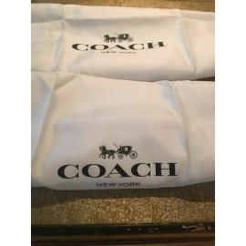 Coach  2 New Coach  Drawstring Satin Dust Bag Cover  16''x13'' White