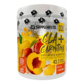 🍑🥭🔥 43 Supplements Suplemento CLA + Carnitina | Sabor Mango Durazno, 333g, 33 Servicios 💖✨