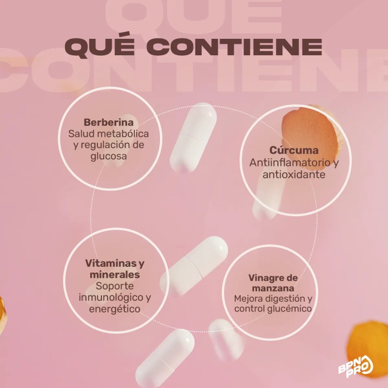 Berberina HCL 500 mg con Cúrcuma, Vinagre de Manzana y