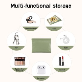 YATCHA 1 Pack PU Leather Electronics Organizer Travel Case for Airpods, Earbud, Data Cable, Charger, Key, Change, Lipstick. Earbuds Case, Cord Organizer Travel, Tech Pouch (Green)