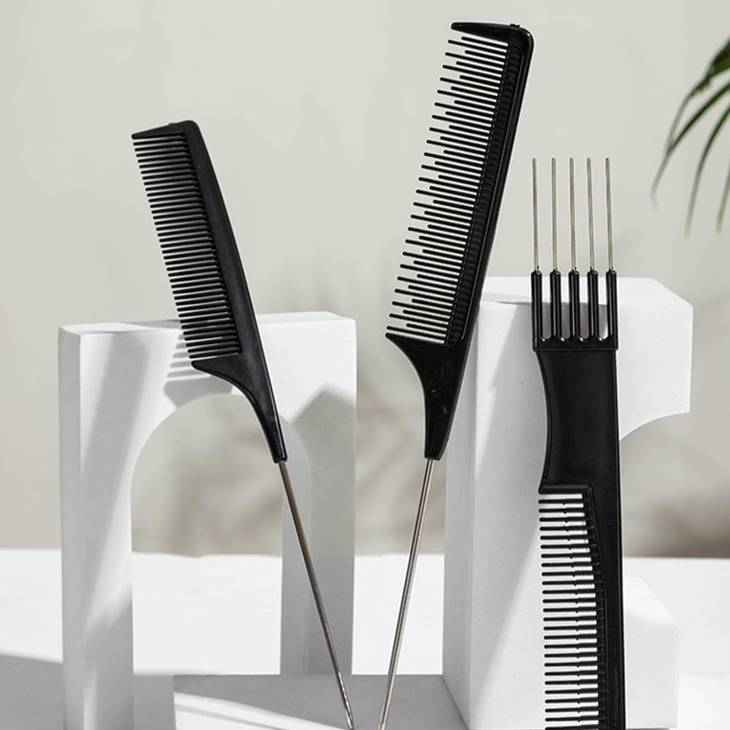 TSUOUKL 4pcs Afro Comb, Metal Curl Comb Durable Comb Curling