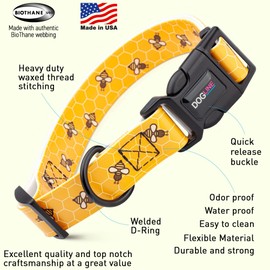 DOGLINE Biothane Waterproof Quick Release Dog Collars - Strong Collar, Odor-Proof, Easy to Care, Fits Dog Collars for Medium Dogs (Monsters, 3/4" W by 12-19" L)