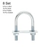uxcell Round U-Bolts, 8 Set 35mm Inner Width 75mm Length