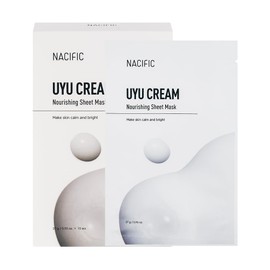 Nacific Uyu (Milk) Cream Sheet Mask, 10 Sheets #Sheet Mask, #Skin Care, #Home Care, #Moisturizing #Milk Extract, #Moisturizing Charge, #Moist Texture